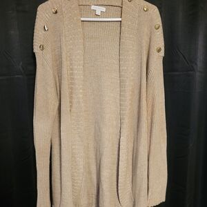 Women's Beige Sweater with Gold Accents